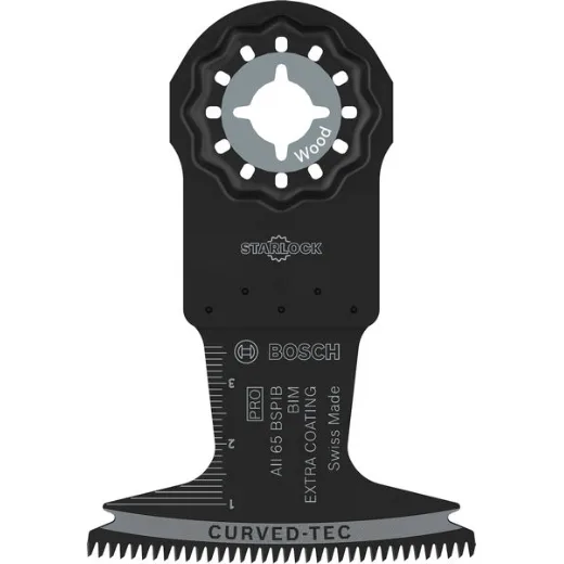 Bosch 10x Hoja multiherramienta PRO Multi Material AII 65 BSPIB (para Madera dura, Tableros recubiertos de plástico, Anchura 65 mm, Professional Accesorios Multiherramienta)