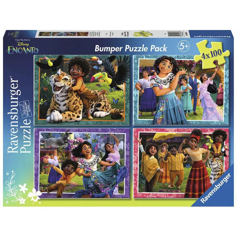 Ravensburger - Puzzles Encanto Pack De 4 | Puzzle 5 Años O Más | Regalo Niño 5 Años O Más De 100 Piezas Cada Uno | Rompecabezas Niños De 36 X 26 Cm Puzzle