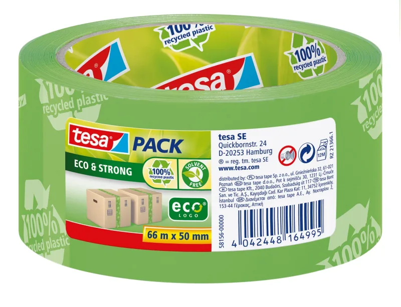 Tesa - Juego de 6 cintas adhesivas para embalar Tesapack Eco & Strong, 50 mm x 66 m