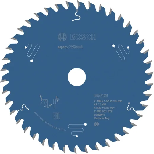 Bosch 1x Hoja de sierra circular con cable EXPERT Wood (para Madera blanda, Madera dura, Ø mm, Professional Accesorios Sierras circulares de mano con cable)