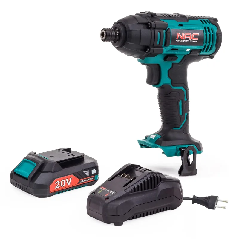 NAC NEW AMERICAN CONCEPT Akku Schlagschrauber - Schlagschrauber Akku 20V - Set con batería y cargador - Par de torsión del destornillador de 250 Nm - Herramienta con luz LED incorporada