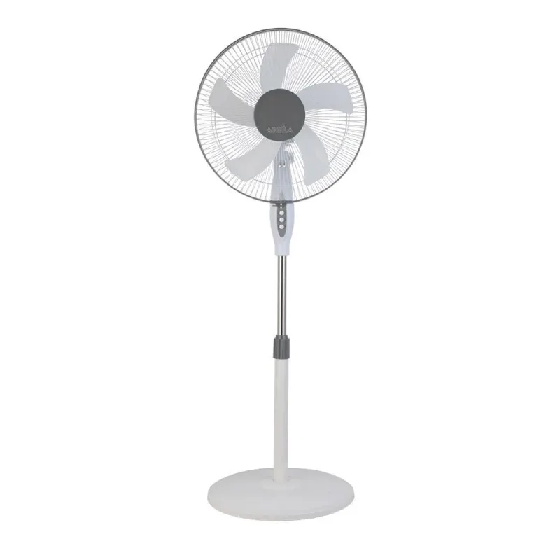 FABRILAMP Ventilador De Pie Modelo Belmonte Blanco/gris 5aspas Orientable Fijo Y Rotatorio