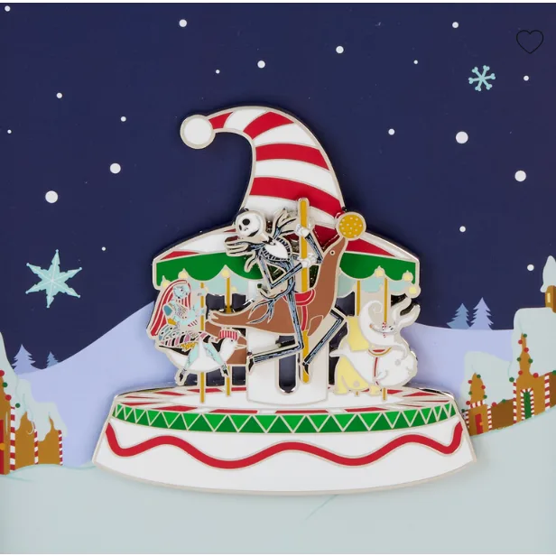 Loungefly Disney NBC Christmas Town Carrusel deslizante de 7,6 cm