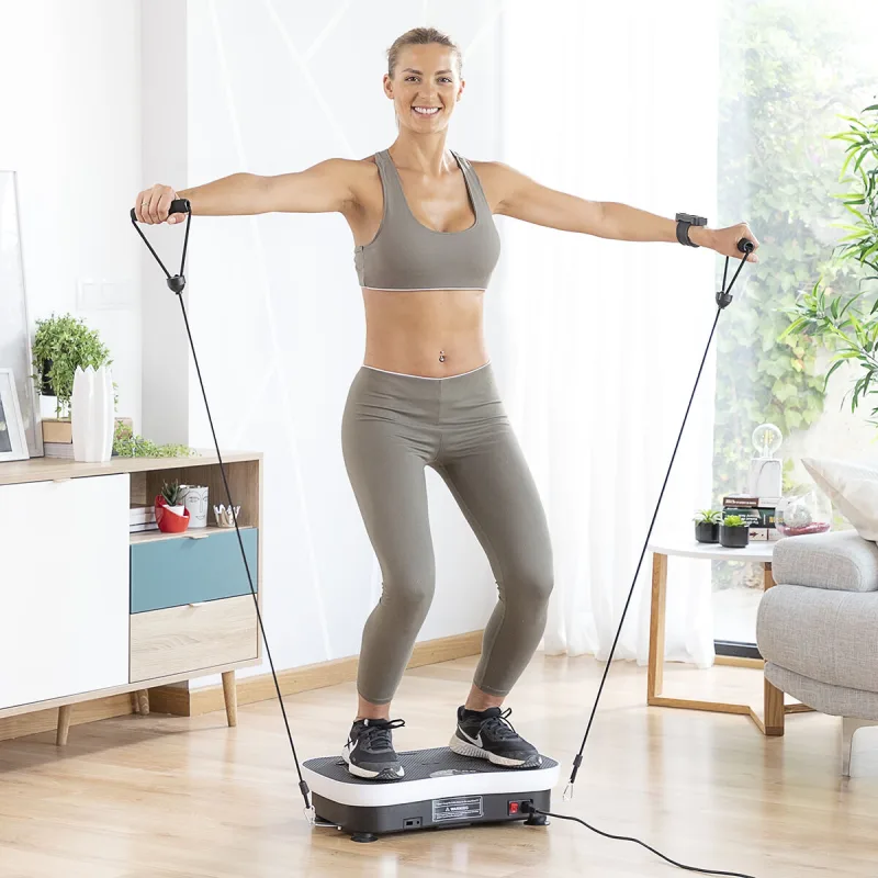 InnovaGoods® Plataforma vibratoria de Entrenamiento con Accesorios y guía de Ejercicios Vybeform, tonifica los músculos y Mejora la circulación, diseño Compacto y Ligero, Ideal para el Gimnasio