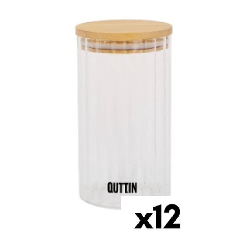 Tarro de cristal transparente quttin 9 x 16 cm 780 ml 9 x 16,5 cm (12 unidades)