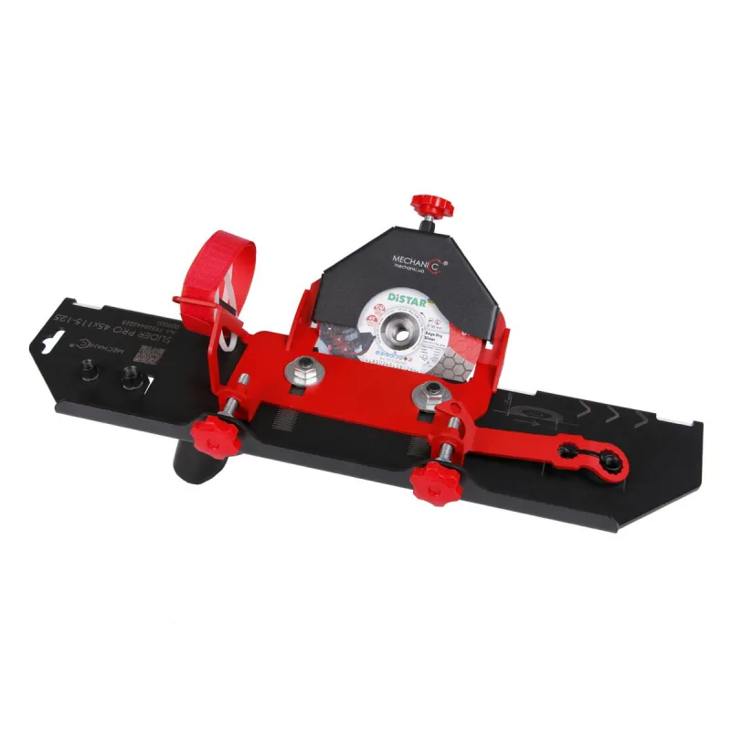 Accesorio de corte angular Distar Slider 45 Pro para amoladora angular, corte a 45°, alta precisión, montaje rápido, resultados profesionales en cerámica y piedra