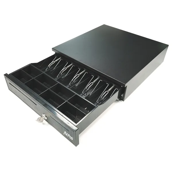 Avpos cash-u280 cajon portamonedas 41cm automatico - 5 posiciones billetes - 8 posiciones monedas - rj11 - color negro