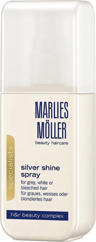 Spray tratamiento capilar Marlies Möller Specialists Silver Shine, neutraliza tonos amarillos, brillo plata, cuidado profesional, 125 ml