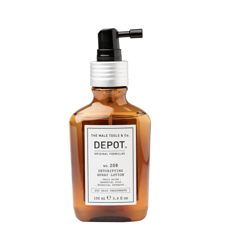Depot 200 Hair Treatments No. 208, loción tratamiento capilar detoxificante, complejo botánico, 100 ml, leave-in para cuero cabelludo