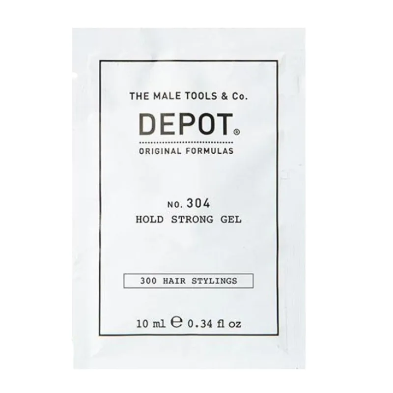 Depot, 300 Hair Stylings No. 304, gel de peinado botánico, fijación fuerte, 10 ml, para un estilo duradero y controlado