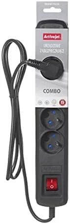 Activejet ACP-5GN 1,5M CZ base múltiple 5 salidas AC Interior Negro