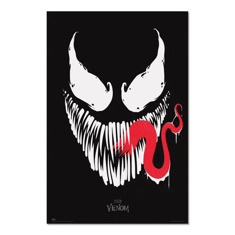 Grupo Erik Poster Venom Cara Negra - Laminas decorativas 61x91,5cm a todo color | Posters para pared ideal decoración habitación
