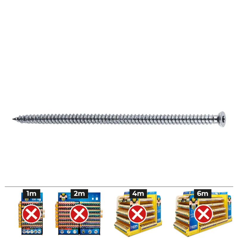 Apolo Mea 975152Fbs - Tornillo de Premarcos Tipo Fbs Diámetro 7,5X152 Cabeza Avellanada, Cincado, 100 Unidades