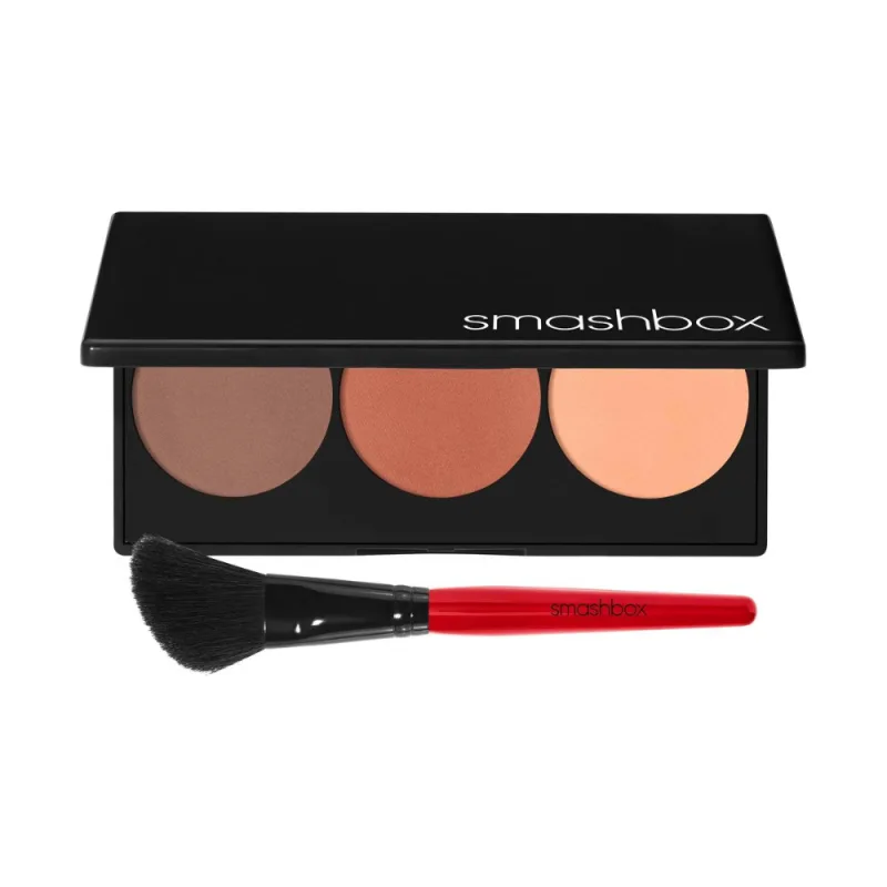 Smashbox Step-by-Step Contouring Palette Deep, 11.47 g, paleta para modelar y resaltar, incluye pincel en ángulo, colores pigmentados y mezclables, contorno fácil de usar