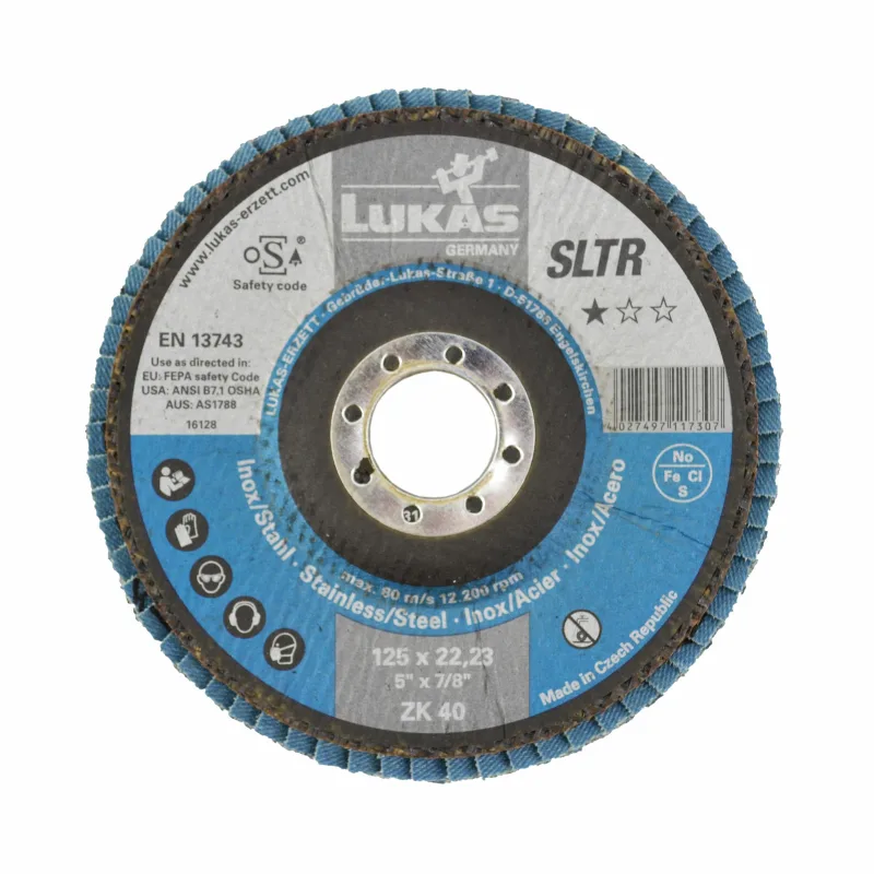 LUKAS SLTR - Disco abrasivo universal (diámetro 125 mm, grano 40, oblicuo