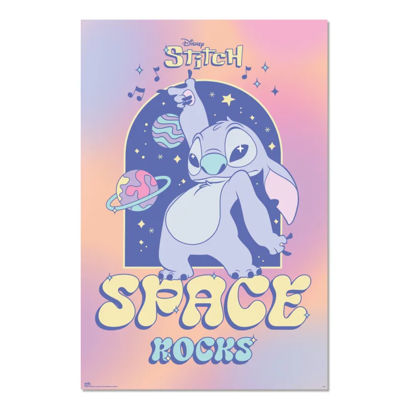 Grupo Erik Poster Disney Stitch Space Rocks - Laminas decorativas 61x91,5cm a todo color | Posters para pared ideal decoración habitación, Stitch Merchandising oficial