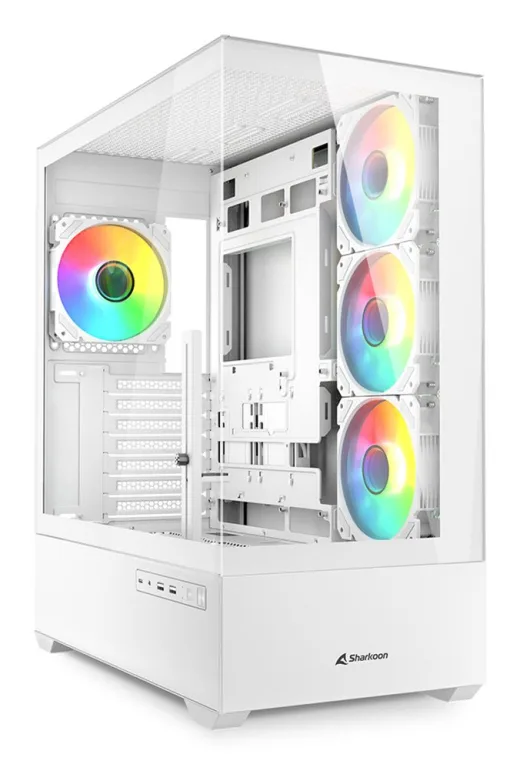 Sharkoon AK6 RGB - Caja de Ordenador ATX, Color Blanco