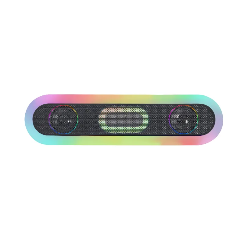 Mars Gaming MSB-Orb, Altavoz Portátil + Barra de Sonido 20W, Iluminación Orbilight RGB 360º, Soundbar con Sistema de Triple Driver, Altavoces Gaming Bluetooth 5.3 / USB/MicroSD/AUX/FM, Negro