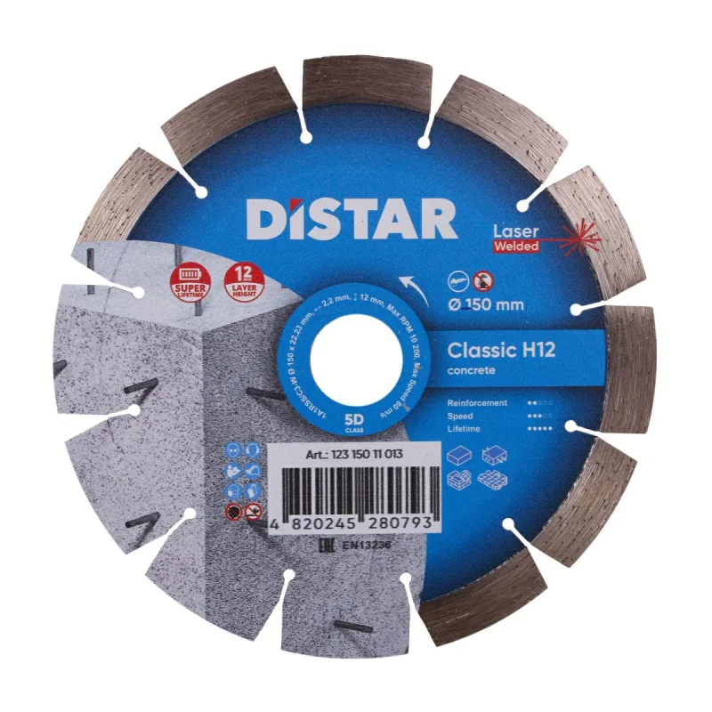 Disco Diamantado Distar Classic H12 150mm - Corte Profesional en Concreto y Materiales de Construcción