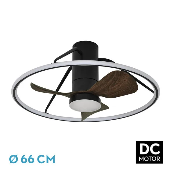 FABRILAMP Ventilador Dc Oporto 46w Neg/marr 3asp.66d 4600lm 3000-4000-6000k 6vel Remot,tempo,3int.rg