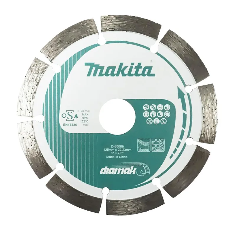 Makita tarcza diamentowa 125x22,23mm segment (na sucho) beton, cegła, marmur
