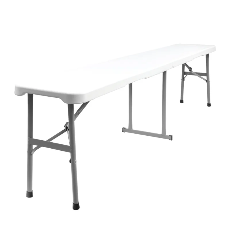 SATURNIA Banco Plegable Multifuncional, Portatil, Resistente,Multiusos 183x28x44 cm. Color Blanco