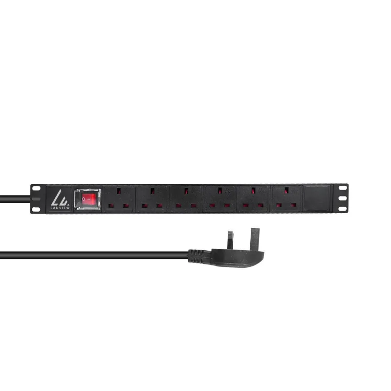 Lanview LVR-3MUK-SW-UK6 unidad de distribución de energía (PDU) 6 salidas AC 1.4U Negro