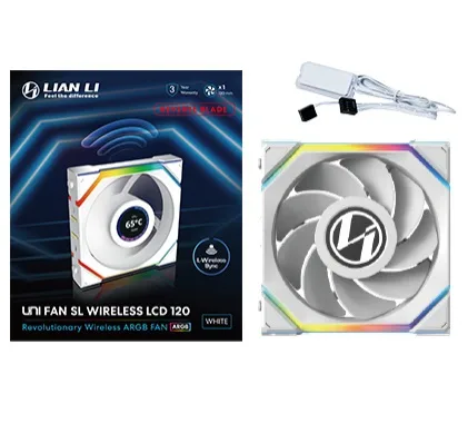 Lian Li UNI FAN SL Wireless LCD 120 Reverse Blade Carcasa del ordenador Ventilador 12 cm Blanco 1 pieza(s)