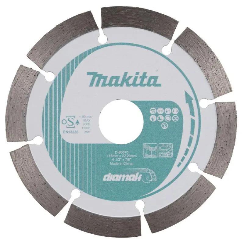 Makita tarcza diamentowa 115x22,23mm segment (na sucho) beton, cegła, marmur