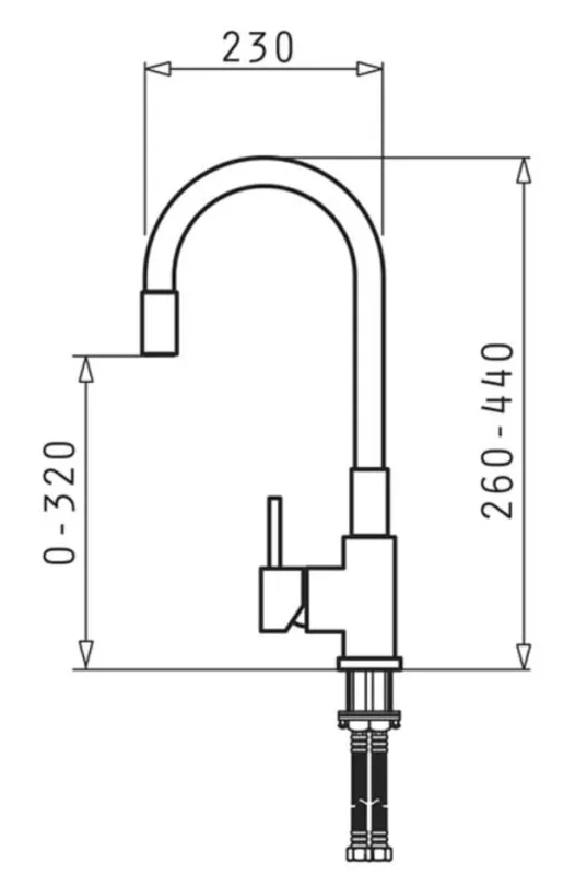 Kitchen mixer pyramis flessi black edition