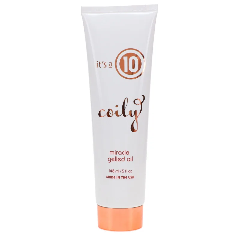 Gel fijador fortalecedor para cabello rizado / It's a 10 / Coily Miracle, definición duradera, hidratación intensa y control del encrespamiento, 148 ml