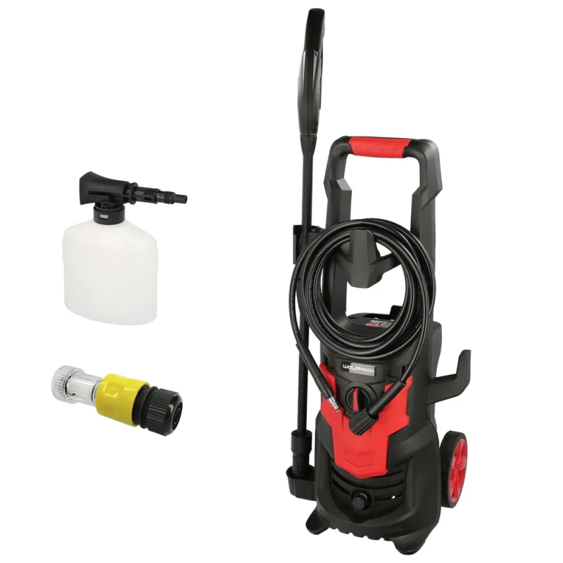 Hidrolimpiadora alta presión 135 bares 1.800 watt. con accesorios. 330 litros / hora. limpiadora de agua con deposito detergente