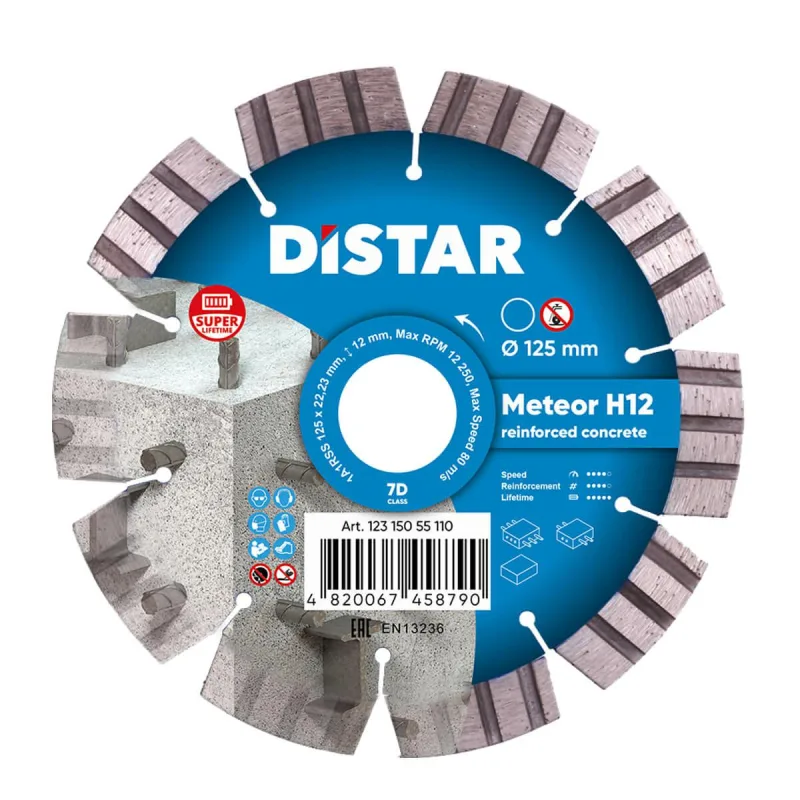 Distar tarcza diamentowa meteor h12 125 x 2,2/1,3 x 12 x 22,23-10