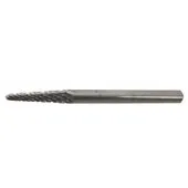 Fresadora rotativa Beta 426MD-3/TA3, carburo de tungsteno, forma cónica redondeada, 3x13mm, vástago 3mm, corte estándar, con rompedores de virutas.