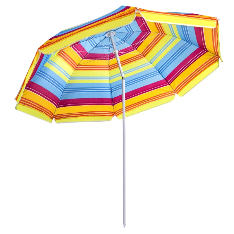 Master Grill JKB05 - Sombrilla de Jardín Terraza Sombrilla de Playa Altura Regulable Diametro: 160cm Multicolor