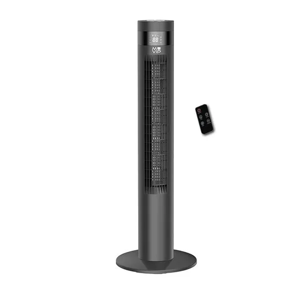 Muvip ventilador de torre - 50w - 3 velocidades - pantalla led - color negro