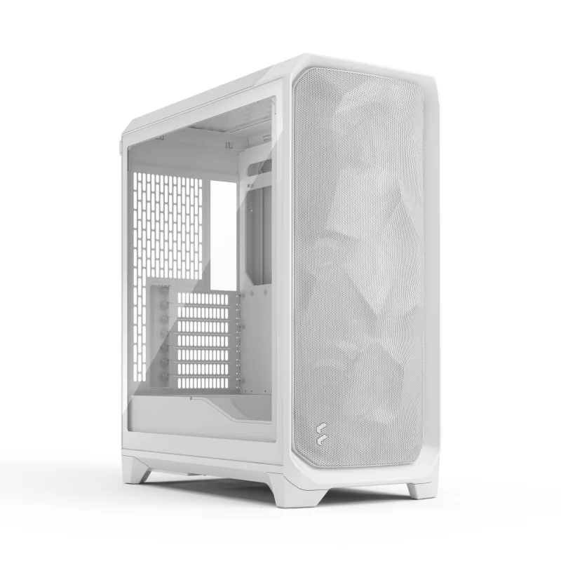 Fractal Design Meshify 3 White TG Clear Tint - Caja de PC ATX, Negro con Cristal Templado, Iluminación ARGB Gen 2, Panel Frontal de Malla, Compatible Radiador 280/360 mm