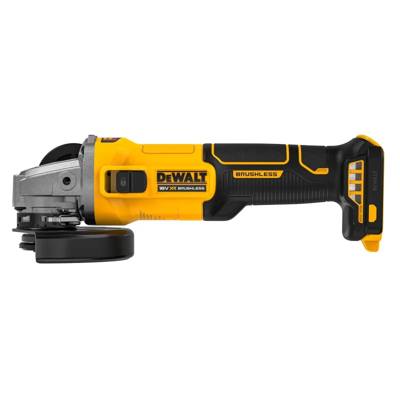 DEWALT DCG407N - Amoladora angular inalámbrica de iones de litio XR de 18 V sin escobillas de 125 mm con cuerpo de interruptor deslizante solo