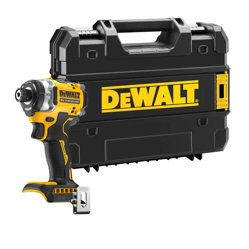 Atornilladora de Impacto DEWALT 18V DCF860NT, 208Nm, Diseño Compacto, TSTAK, Alta Potencia y Rendimiento, Ideal para Profesionales y Trabajos Exigentes