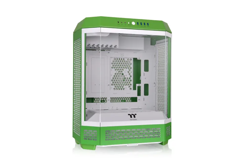 Thermaltake The Tower 600 | Mid Tower ATX Octogonal | 2 Ventiladores de 140mm Preinstalados | Ventilación Vertical | Compatible con Radiador de 420mm y hasta 13 Ventiladores | Verde Año Luz