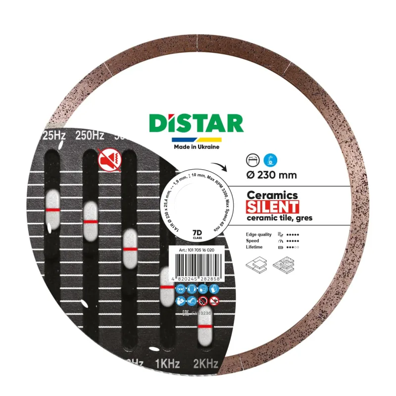 DISTAR Disco de corte de diamante 230 mm 1A1R cerámica silenciosa