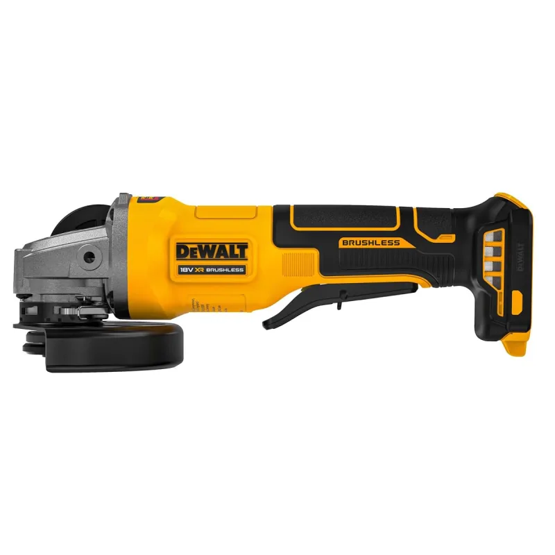 DEWALT DCG408N - Amoladora angular inalámbrica de iones de litio XR de 18 V sin escobillas de 125 mm con cuerpo de interruptor de paleta solo