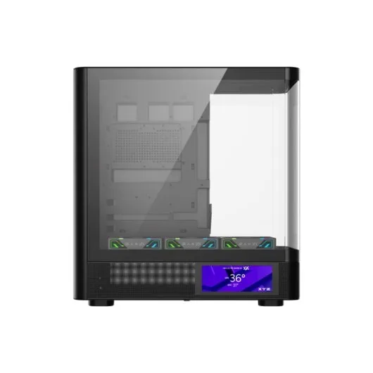 XYZ QUANTUM PRO, TORRE GAMING , 4x VENTILADORES, PWM, BTF, PANTALLA 6,2" , TIPO C , ATX, NEGRA