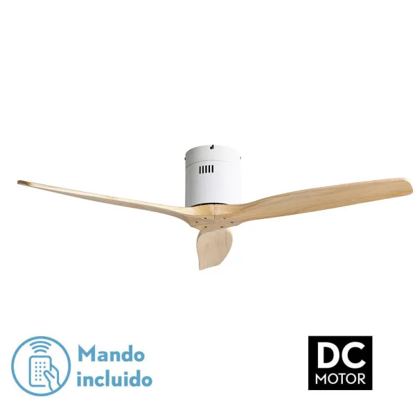 FABRILAMP Ventilador Dc Aguilon Blanco 3 Aspas Haya 5 Vel Ocidades Sin Luz Remoto Y Temporiz.132d
