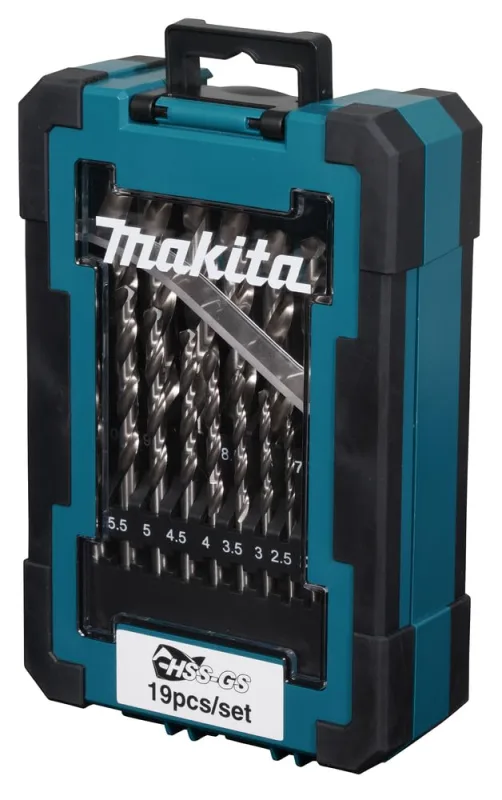 Makita HSS GS - Juego de brocas para metal (19 piezas, 2,5-7 mm, con caja de almacenamiento)
