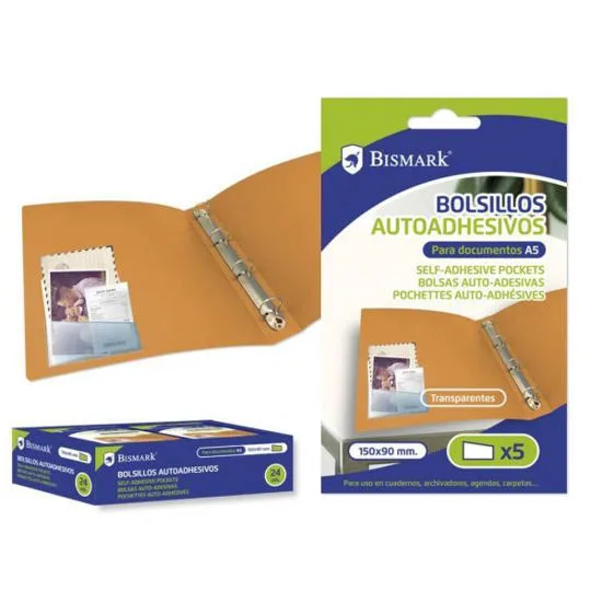 Bismark 327579 etiqueta autoadhesiva Plaza Desmontable Transparente 5 pieza(s)