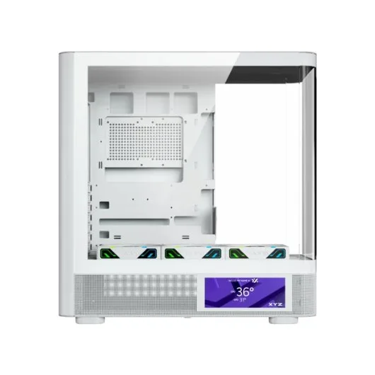 XYZ QUANTUM PRO, TORRE GAMING , 4x VENTILADORES, PWM, BTF, PANTALLA 6,2" , TIPO C , ATX, BLANCA