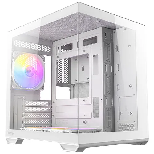 ANTEC CX60M ARGB Mini Tower Micro-ATX - Caja para Ordenador (4 Unidades), Color Blanco