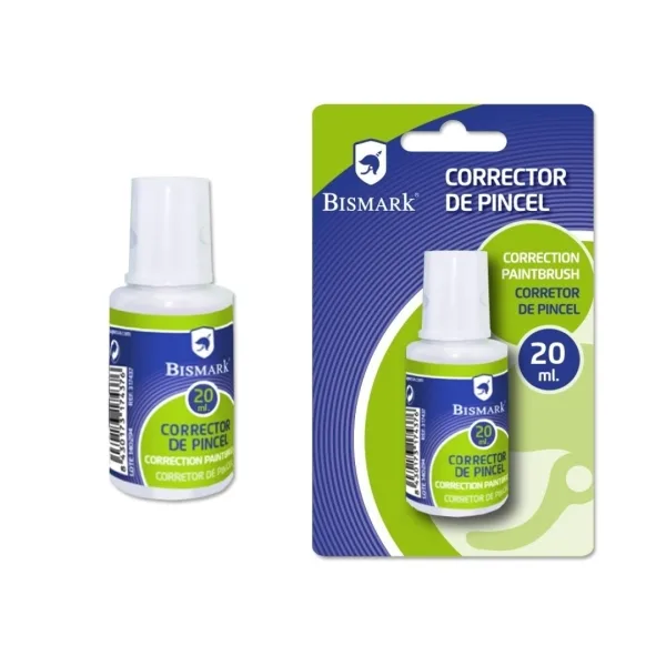 Bismark liquido corrector 20ml - secado rapido - aplicador de pincel