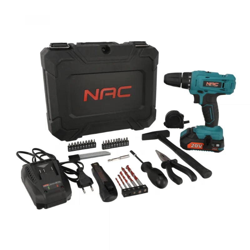 Nac wkrętarka 20v 1x2,0ah z zestawem narzędzi